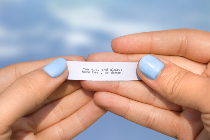 Pictured: a short love quote on a fortune